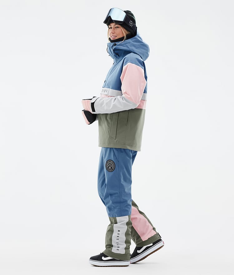 Dope Legacy Track W Snowboardjacke Damen Blue Steel/Light Grey/Soft Pink/Greenish, Bild 4 von 8