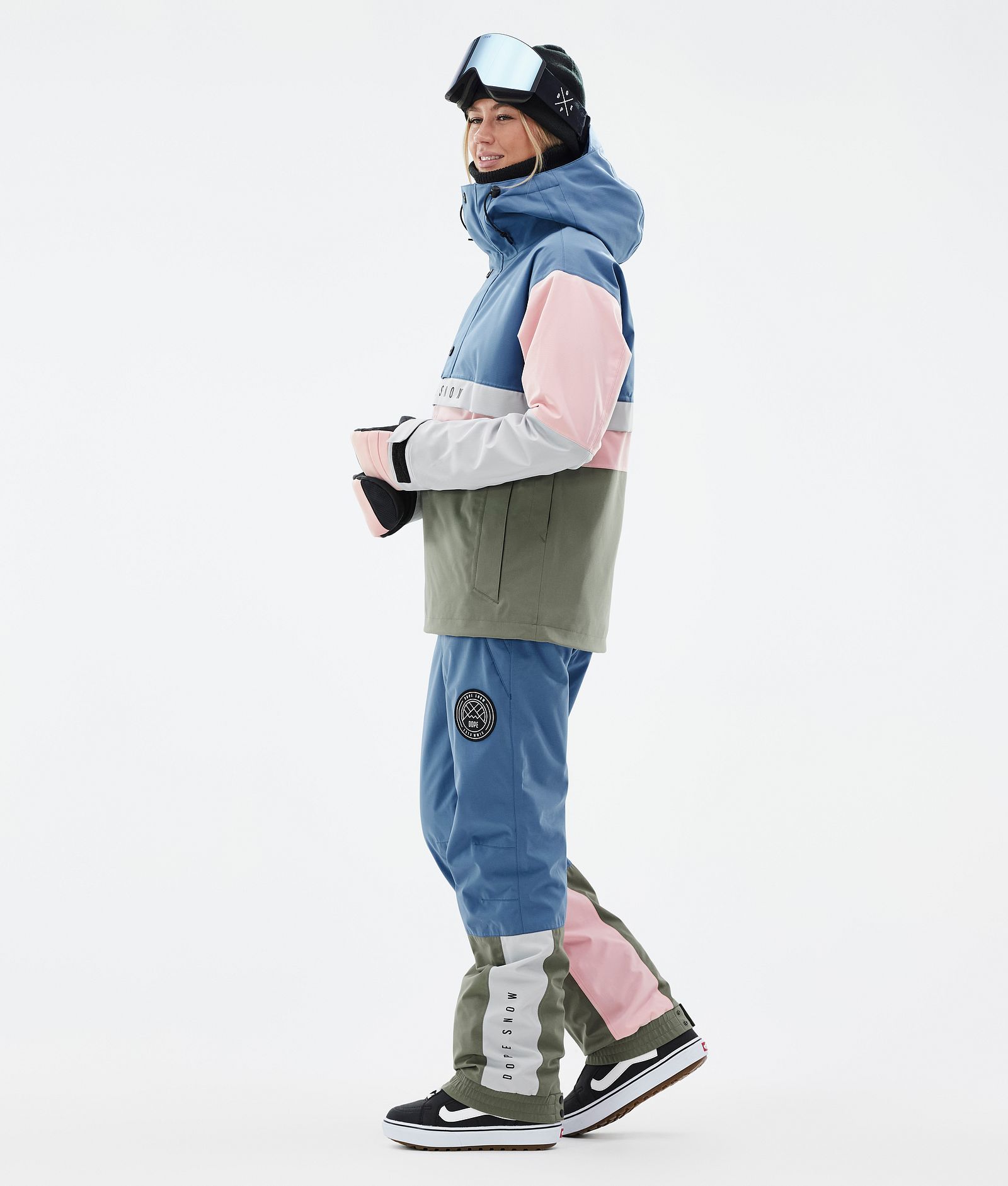 Dope Legacy Track W Snowboardjacke Damen Blue Steel/Light Grey/Soft Pink/Greenish, Bild 3 von 8