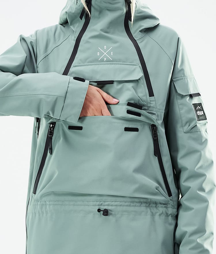 Dope Akin W 21 Snowboardjacke Damen Faded Green, Image 10 of 11