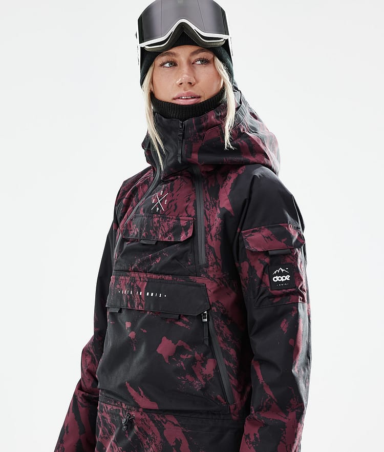 Dope Akin W 21 Snowboardjacke Damen Paint Burgundy, Image 3 of 11