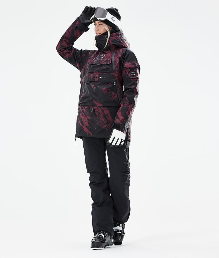 Dope Akin W 21 Skijacke Damen Paint Burgundy, Image 4 of 11