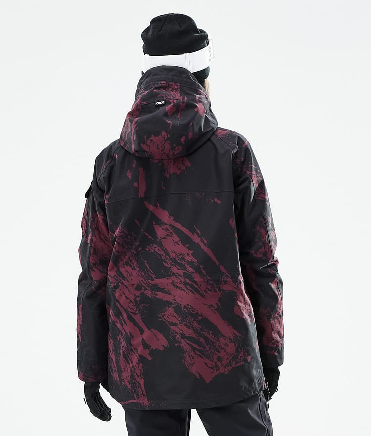 Dope Akin W 21 Skijacke Damen Paint Burgundy, Image 8 of 11