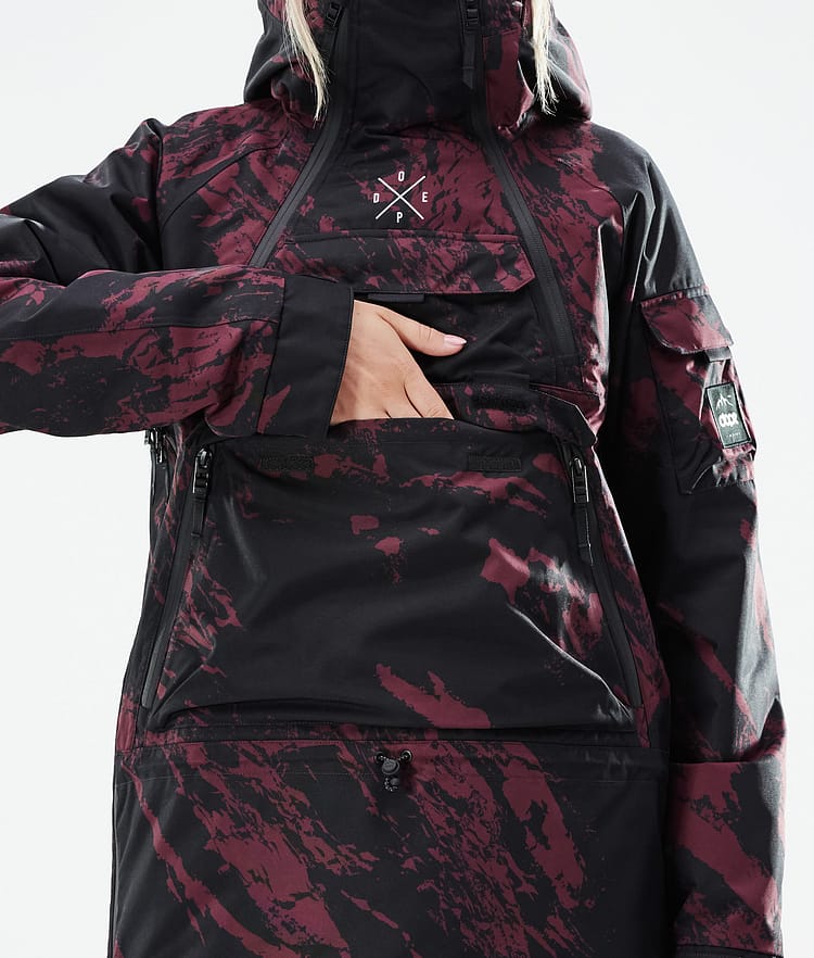 Dope Akin W 21 Snowboardjacke Damen Paint Burgundy, Image 10 of 11