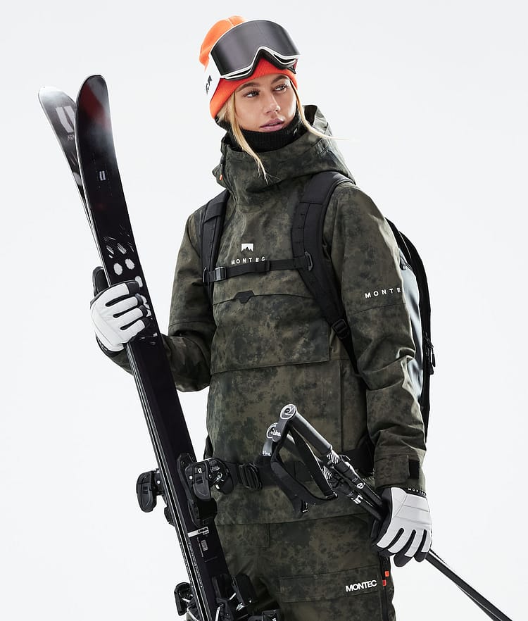 Montec Dune W 21 Skijacke Damen Olive Green Tiedye, Image 2 of 11