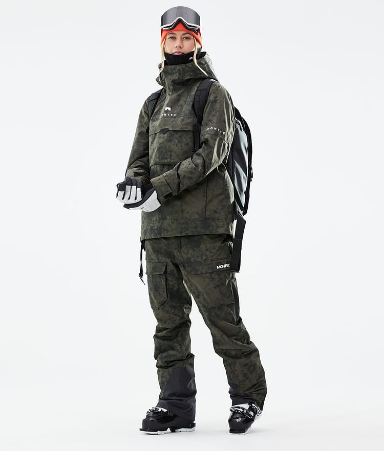 Montec Dune W 21 Skijacke Damen Olive Green Tiedye, Image 5 of 11