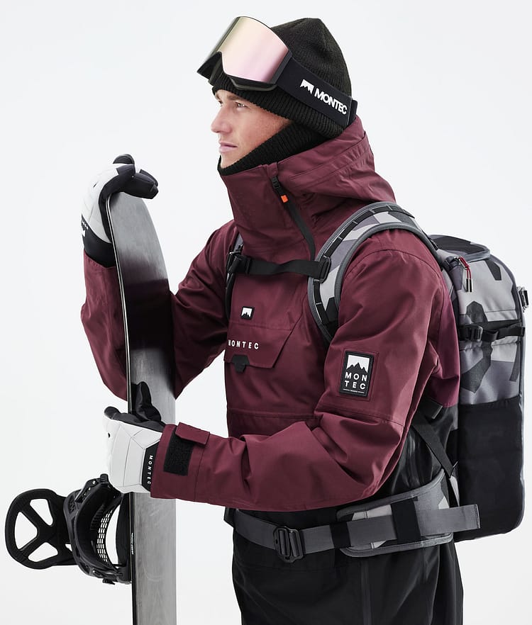 Montec Doom 21 Snowboardjacke Herren Burgundy/Black, Image 4 of 13