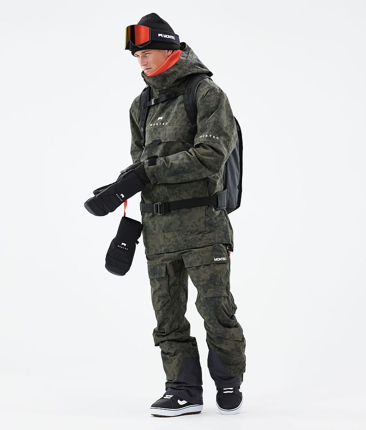 Montec Dune 21 Snowboardjacke Herren Olive Green Tiedye, Image 4 of 10