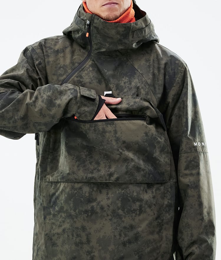 Montec Dune 21 Snowboardjacke Herren Olive Green Tiedye, Image 10 of 10