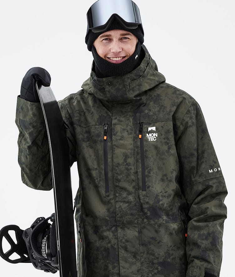 Montec Fawk 21 Snowboardjacke Herren Olive Green Tiedye, Image 2 of 10