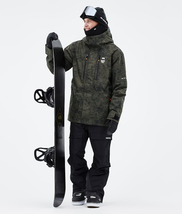 Montec Fawk 21 Snowboardjacke Herren Olive Green Tiedye, Image 3 of 10