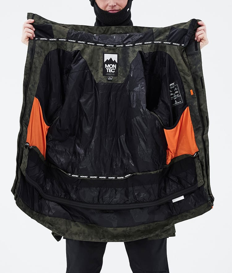 Montec Fawk 21 Snowboardjacke Herren Olive Green Tiedye, Image 10 of 10