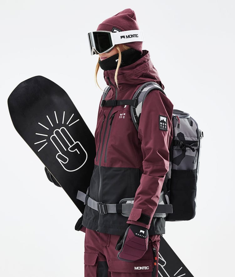 Montec Moss W 21 Snowboardjacke Damen Burgundy/Black, Image 4 of 12