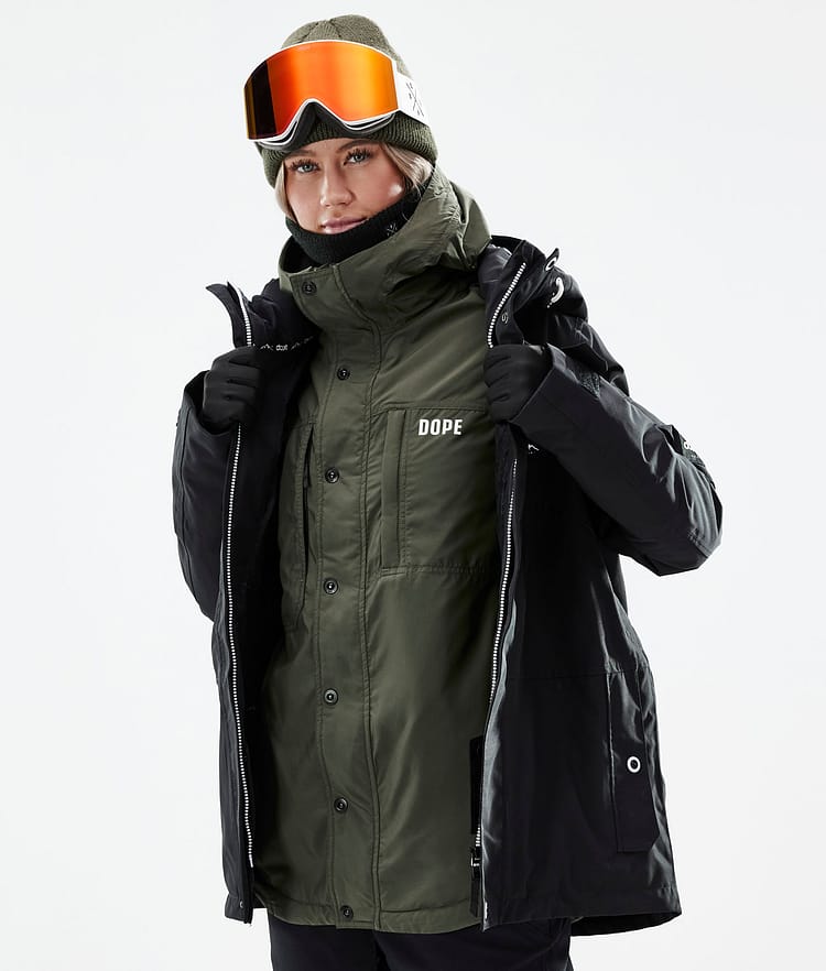 Dope Insulated W Midlayer Skijacke Damen Olive Green, Image 2 of 12