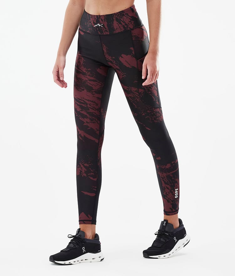 Dope Lofty Tech Leggings Damen Paint Burgundy, Bild 1 von 8