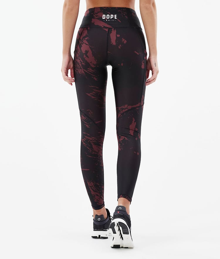 Dope Lofty Tech Leggings Damen Paint Burgundy