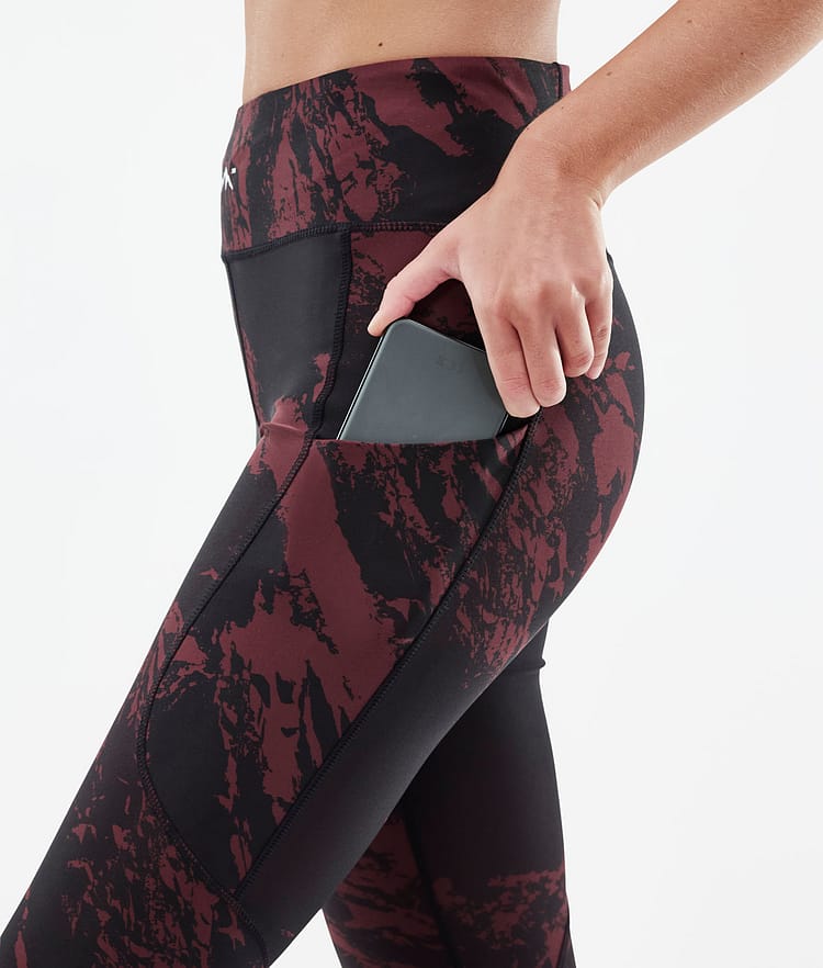 Dope Lofty Tech Leggings Damen Paint Burgundy