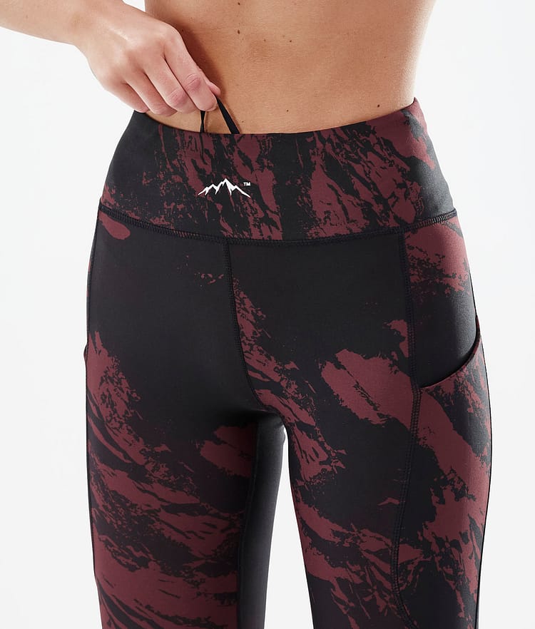 Dope Lofty Tech Leggings Damen Paint Burgundy