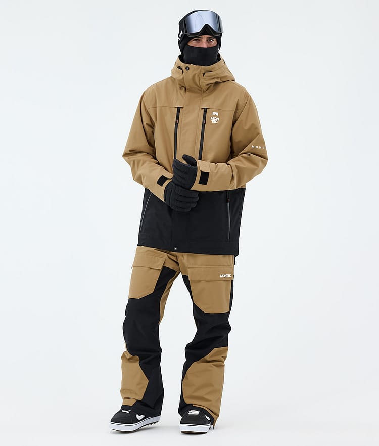 Montec Fawk Snowboardjacke Herren Gold/Black, Image 2 of 9