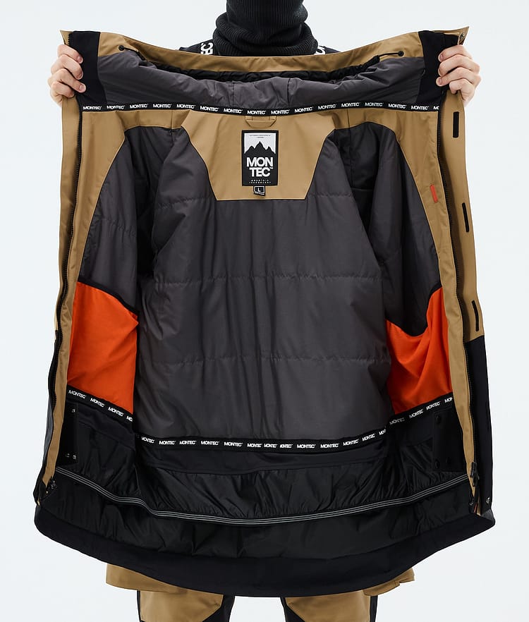 Montec Fawk Snowboardjacke Herren Gold/Black, Image 9 of 9