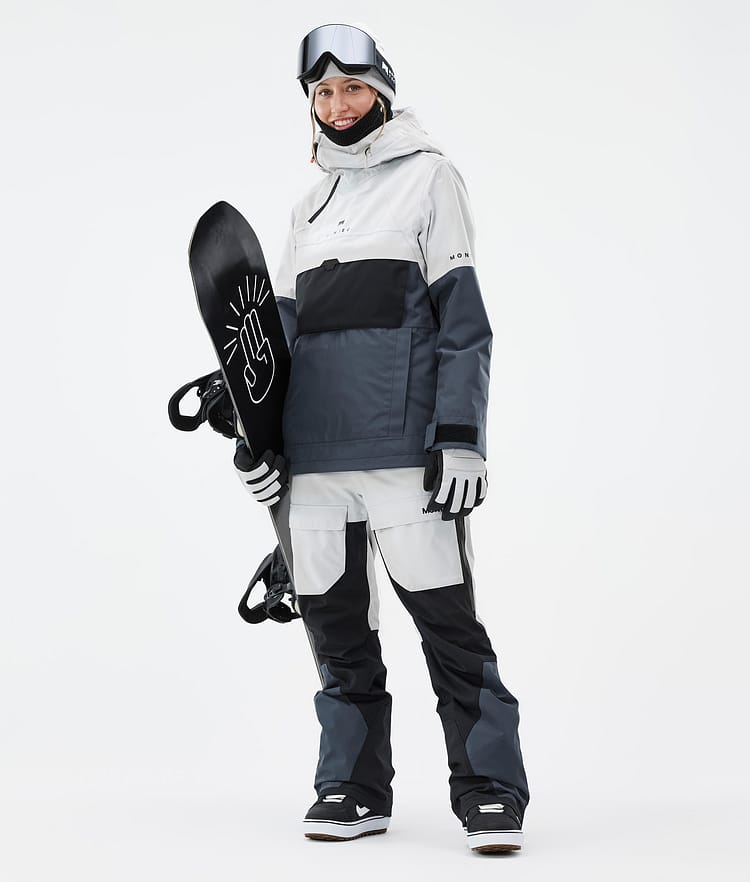 Montec Fawk W Snowboardhose Damen Light Grey/Black/Metal Blue Renewed, Bild 2 von 7