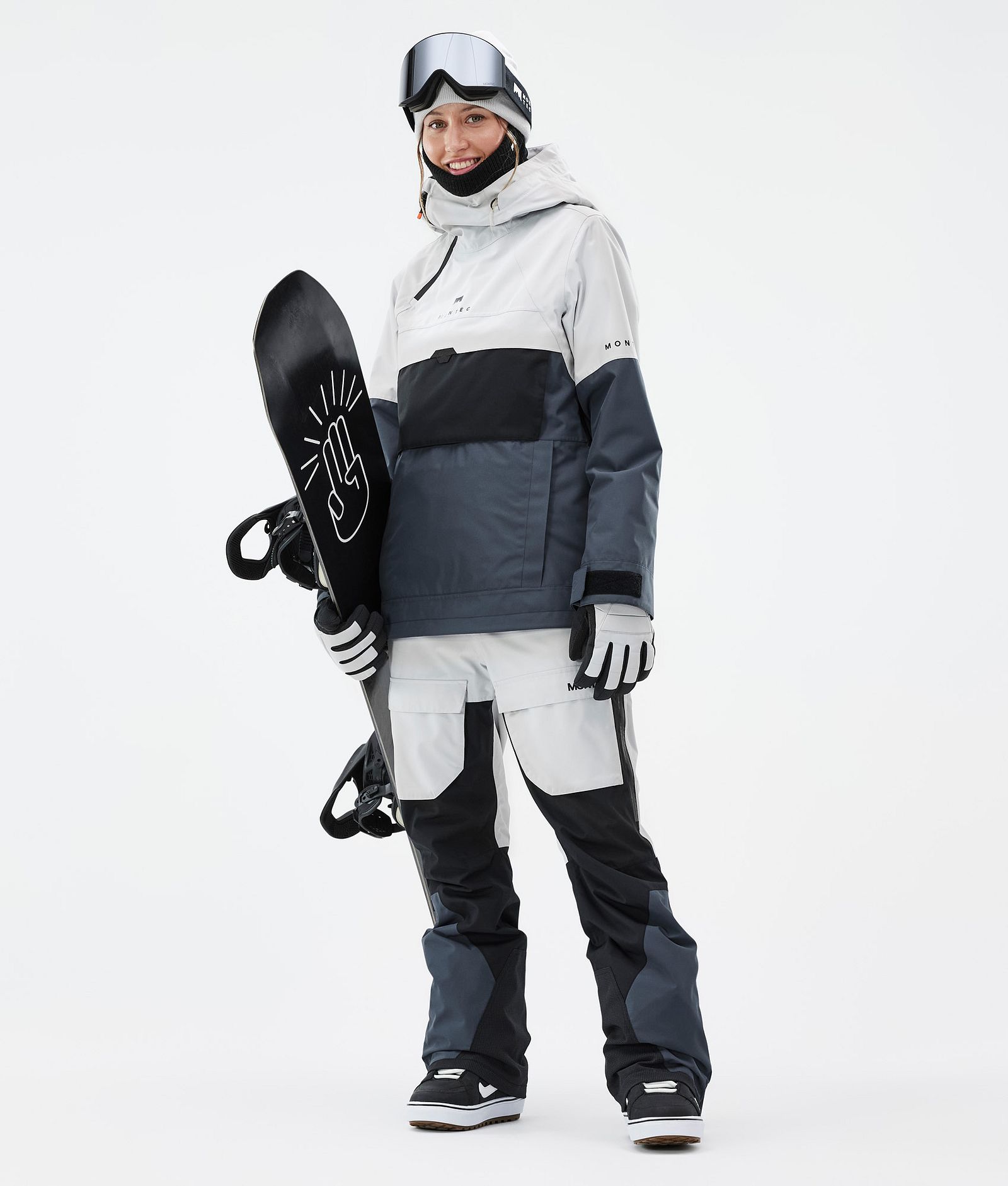 Montec Fawk W Snowboardhose Damen Light Grey/Black/Metal Blue