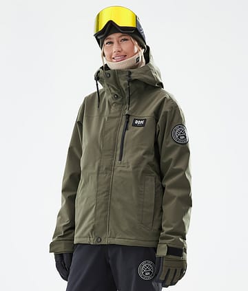 Dope Blizzard W Full Zip Snowboardjacke Damen Olive Green Renewed