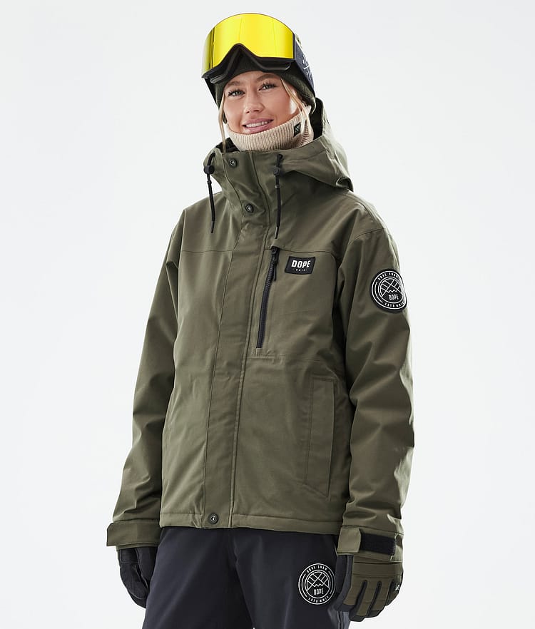 Dope Blizzard W Full Zip Snowboardjacke Damen Olive Green