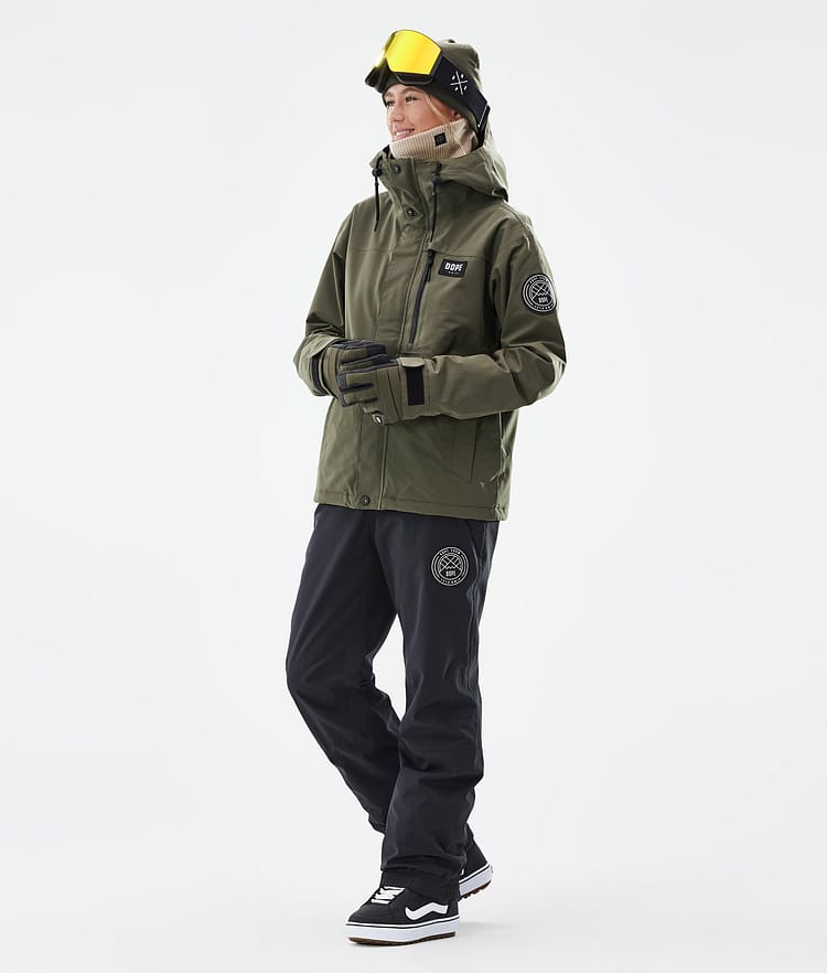 Dope Blizzard W Full Zip Snowboardjacke Damen Olive Green