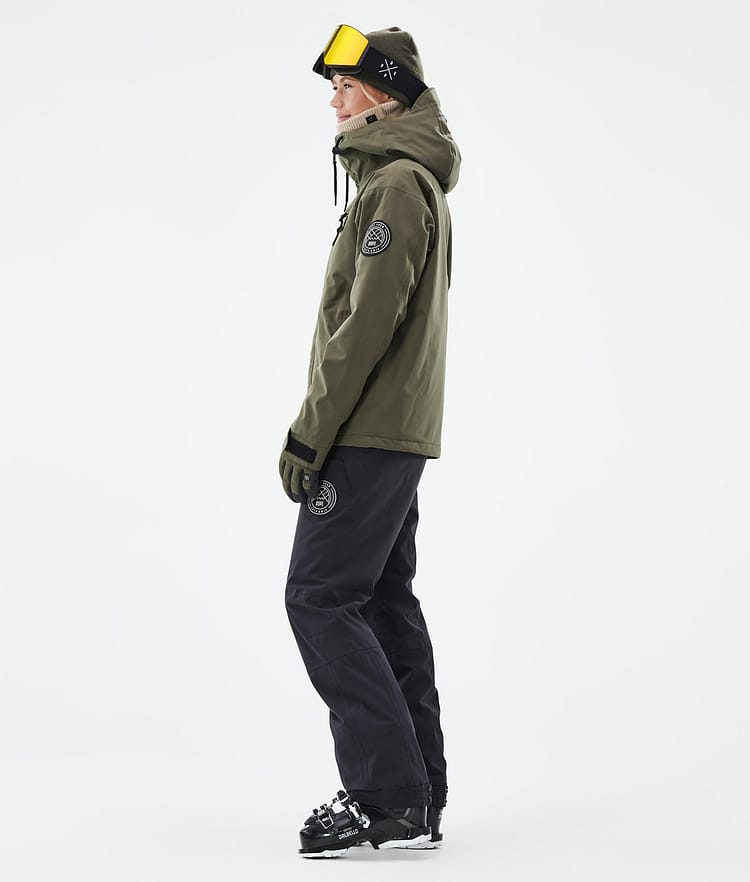 Dope Blizzard W Full Zip Skijacke Damen Olive Green