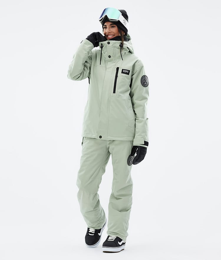Dope Blizzard W Full Zip Snowboardjacke Damen Soft Green