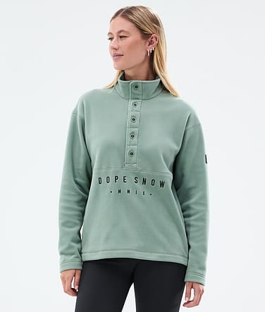 Dope Comfy W Fleecepullover Damen Faded Green Renewed