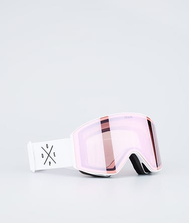 Dope Sight Skibrille White W/White Pink Mirror