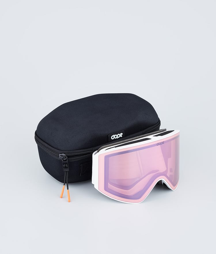 Dope Sight Skibrille White W/White Pink Mirror