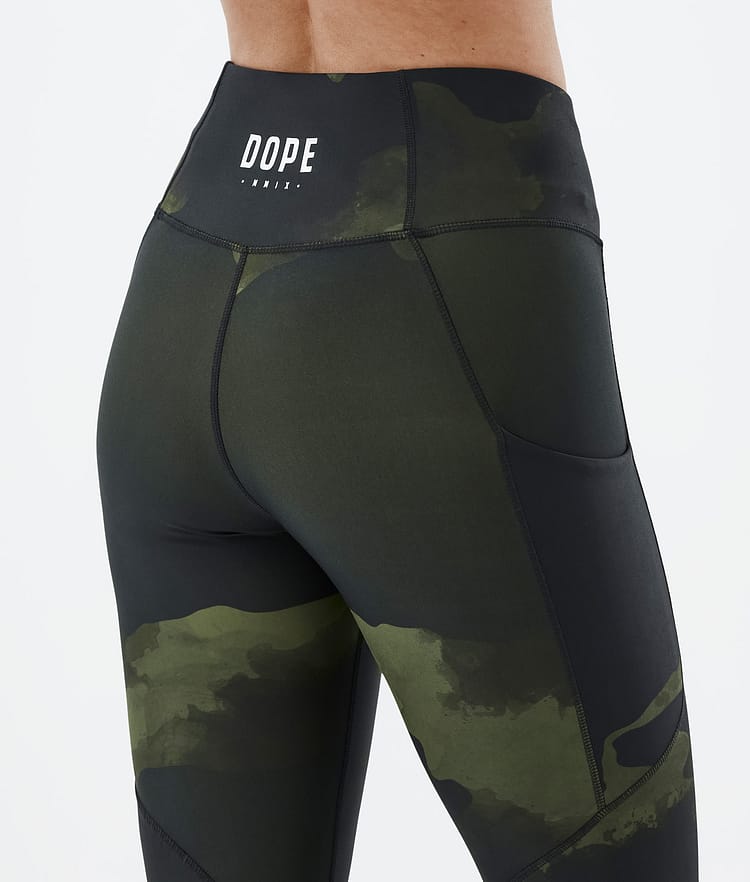 Dope Lofty Tech Leggings Damen Green Camo