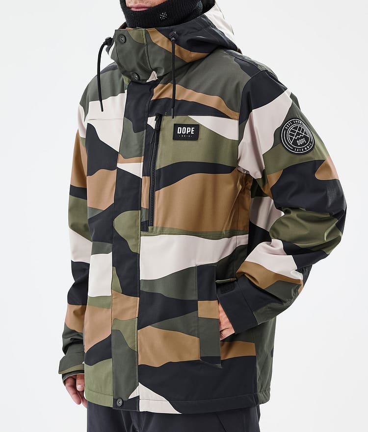 Dope Blizzard Full Zip Snowboardjacke Herren Shards Gold Green, Image 7 of 9