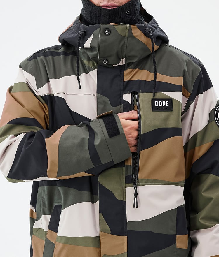 Dope Blizzard Full Zip Snowboardjacke Herren Shards Gold Green, Image 8 of 9