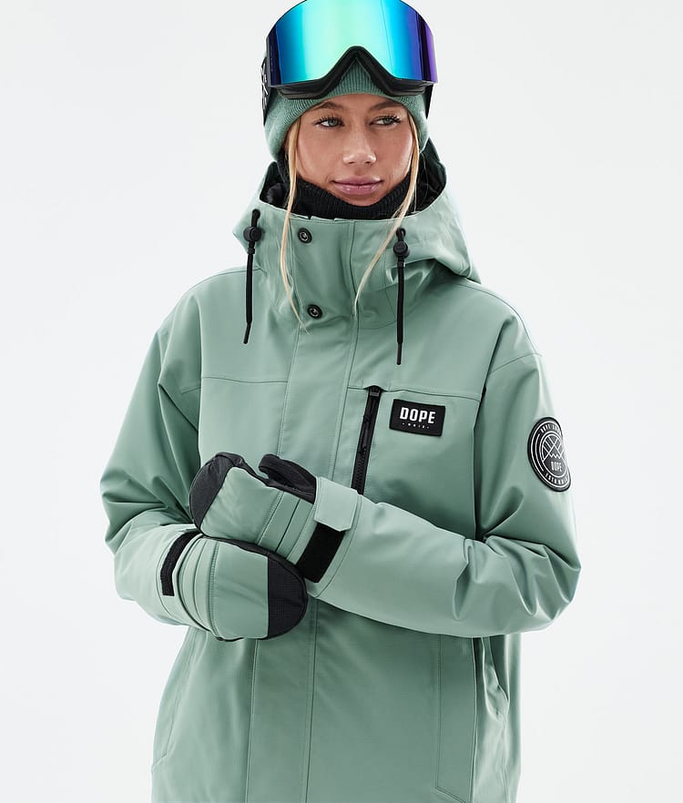 Dope Blizzard W Full Zip 24 Skijacke Damen Faded Green, Bild 2 von 10