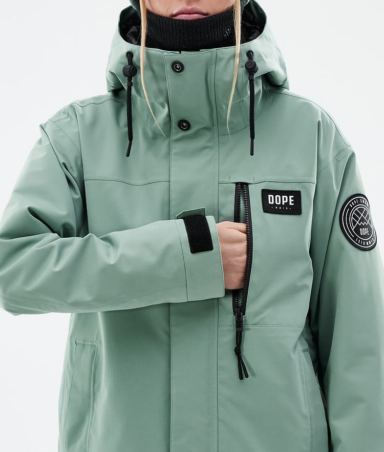 Dope Blizzard W Full Zip 24 Skijacke Damen Faded Green, Bild 9 von 10