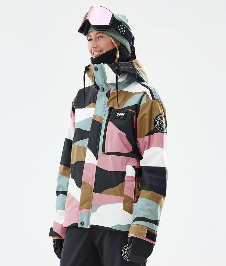 Dope Blizzard W Full Zip Snowboardjacke Damen Shards Gold Muted Pink