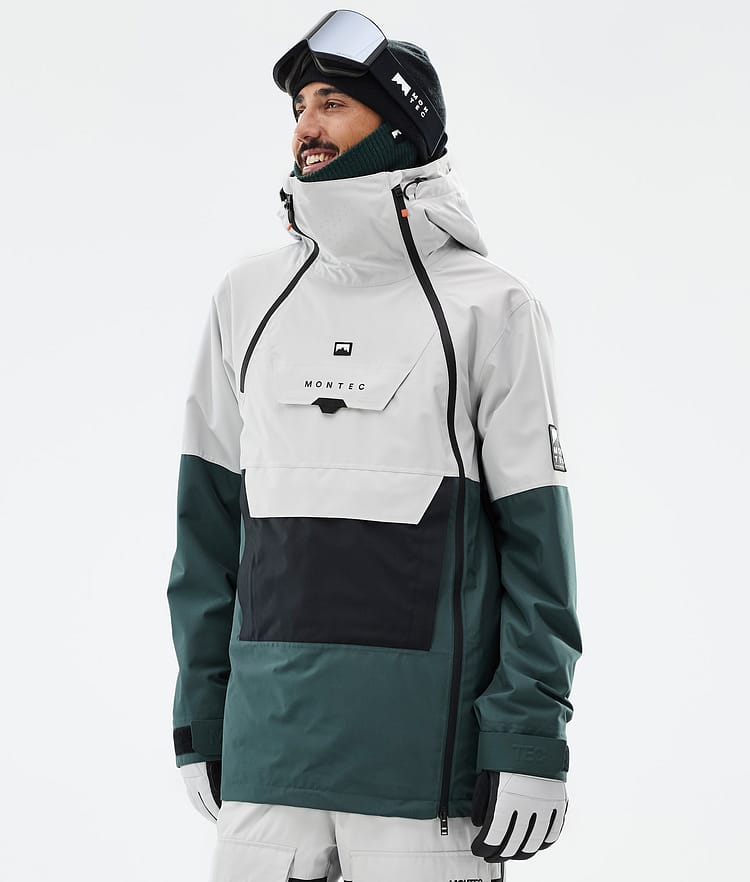 Montec Doom Snowboardjacke Herren Light Grey/Black/Dark Atlantic