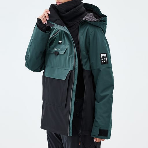 Asymmetrischer Frontreißverschluss mit innenliegender Schutzleiste