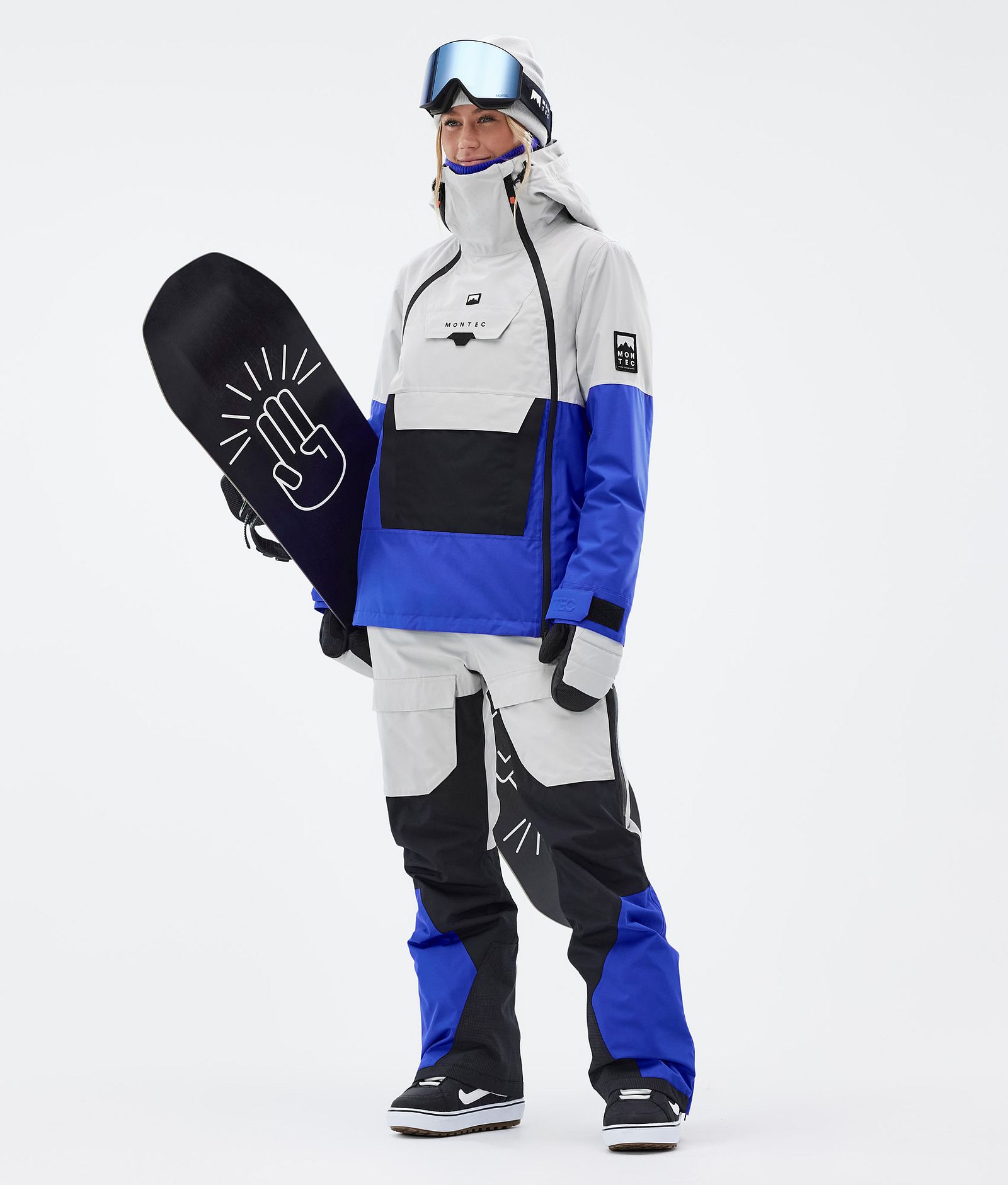 Montec Doom W Snowboardjacke Damen Light Grey/Black/Cobalt Blue