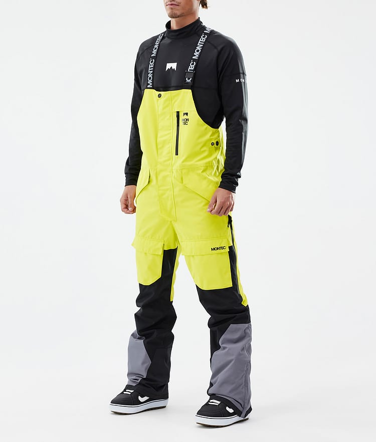 Montec Fawk Snowboardhose Herren Bright Yellow/Black/Light Pearl Renewed, Bild 1 von 7