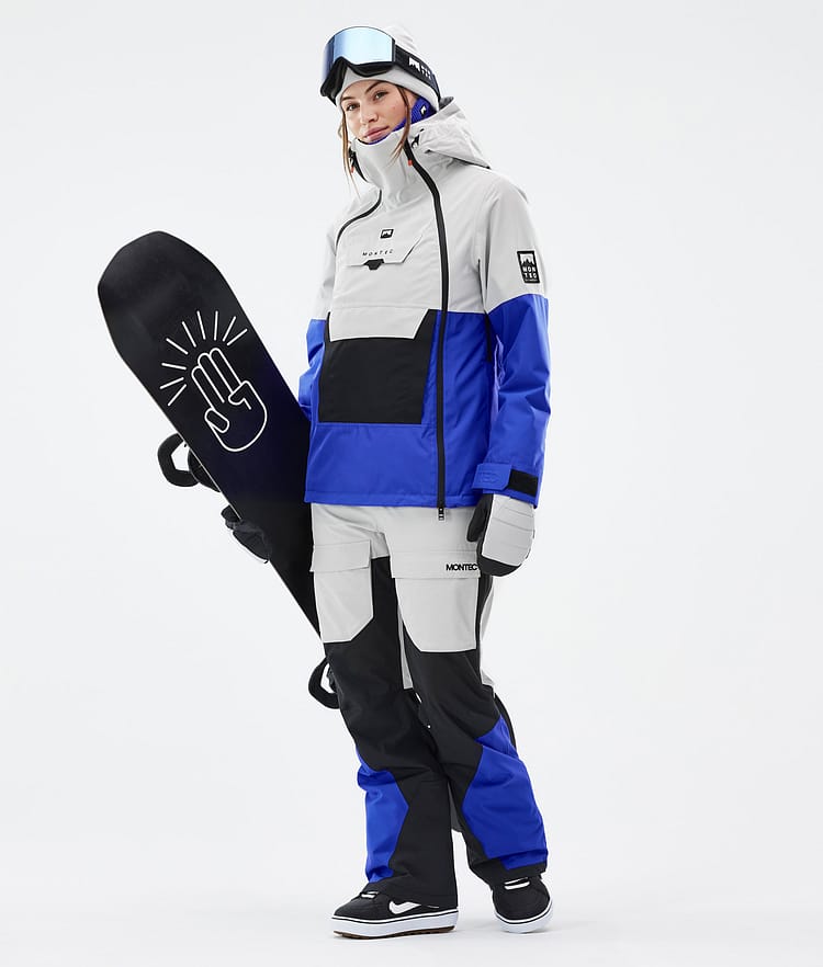 Montec Fawk W Snowboardhose Damen Light Grey/Black/Cobalt Blue