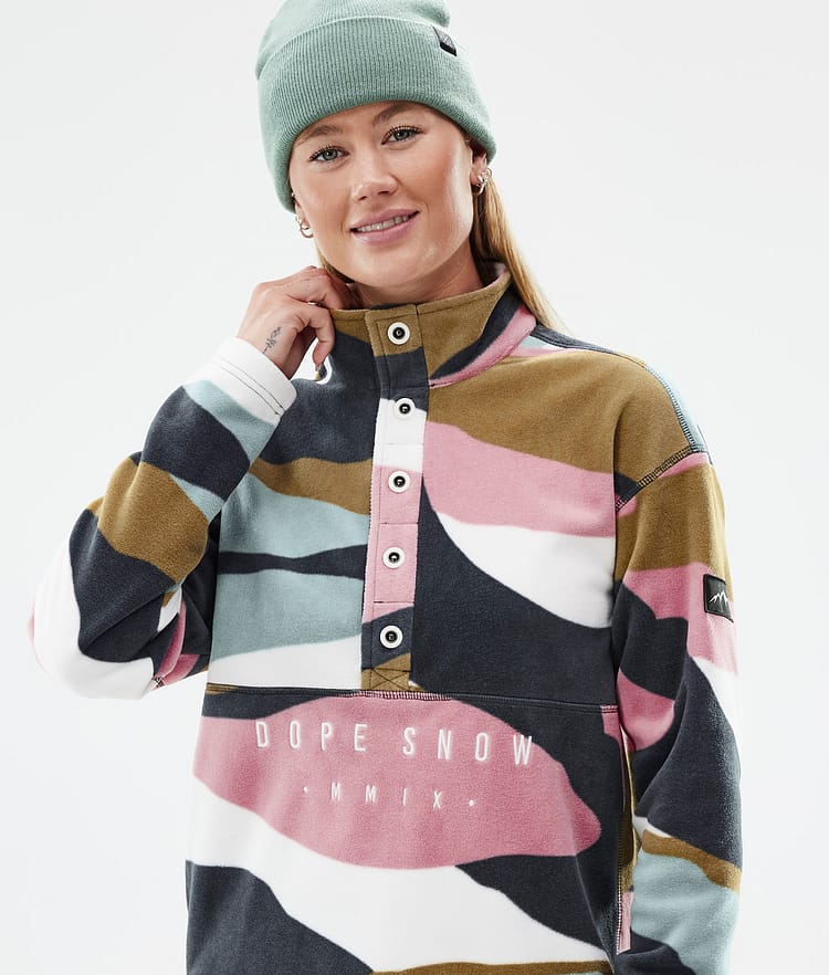 Dope Comfy W Fleecepullover Damen Shards Gold Muted Pink, Image 2 of 6
