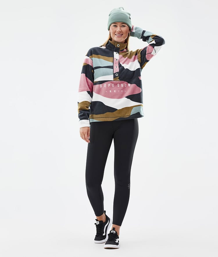 Dope Comfy W Fleecepullover Damen Shards Gold Muted Pink, Image 3 of 6