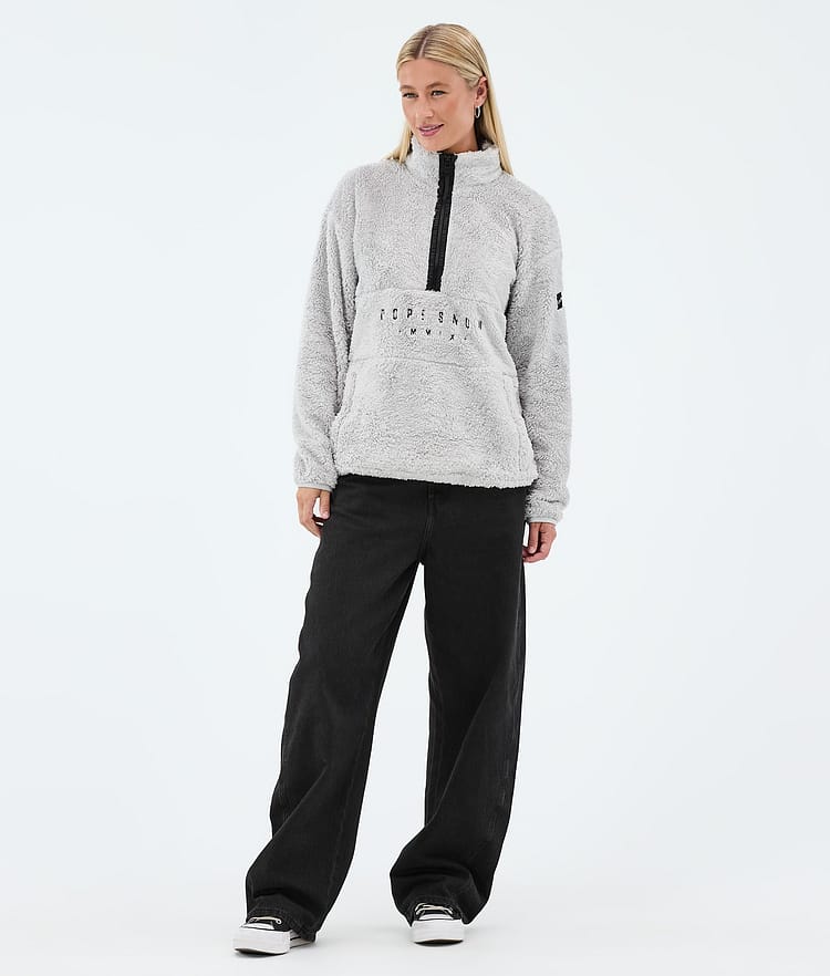 Dope Pile W Fleecepullover Damen Light Grey Renewed, Image 3 of 7