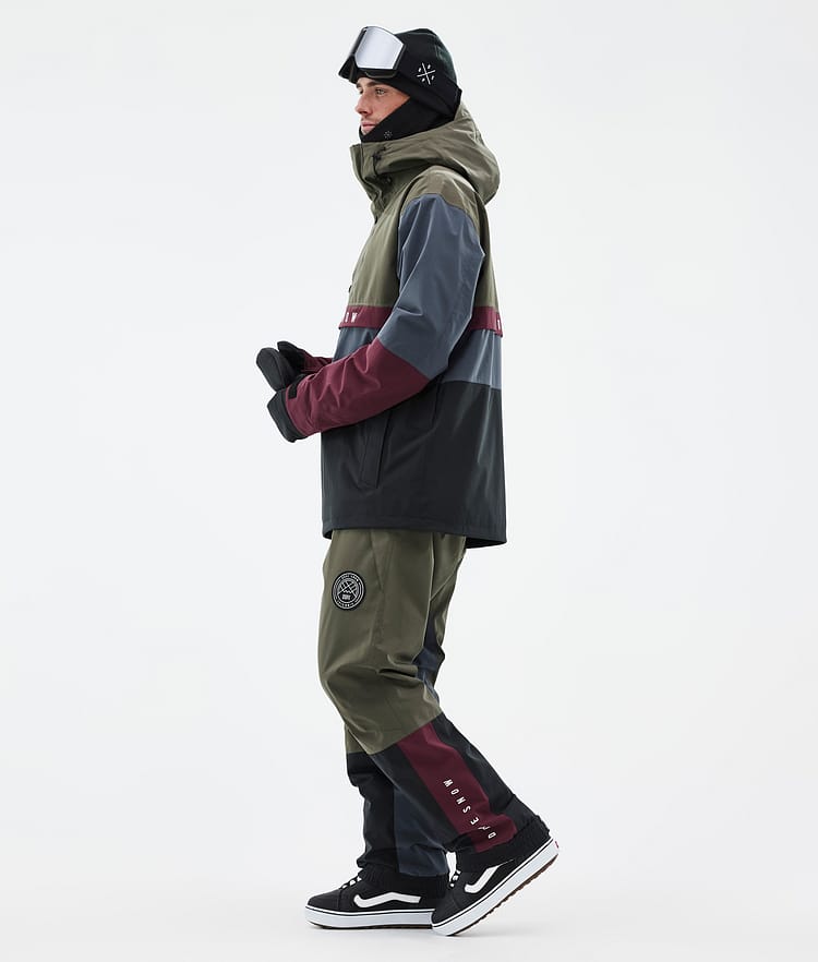 Dope Legacy Track Snowboardjacke Herren Olive Green/Burgundy/Metal Blue/Black