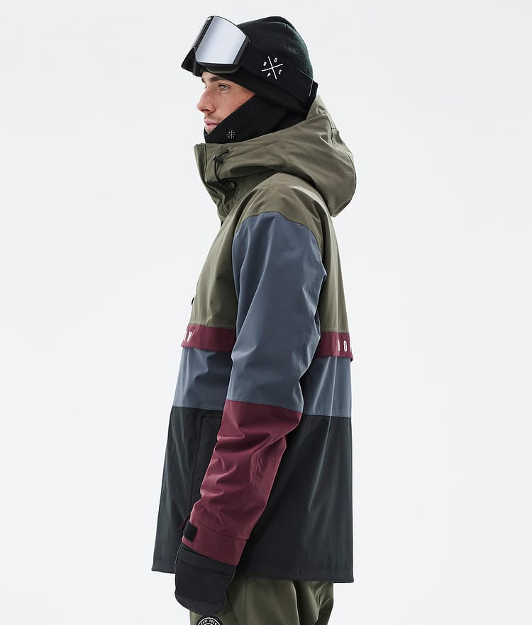 Dope Legacy Track Snowboardjacke Herren Olive Green/Burgundy/Metal Blue/Black