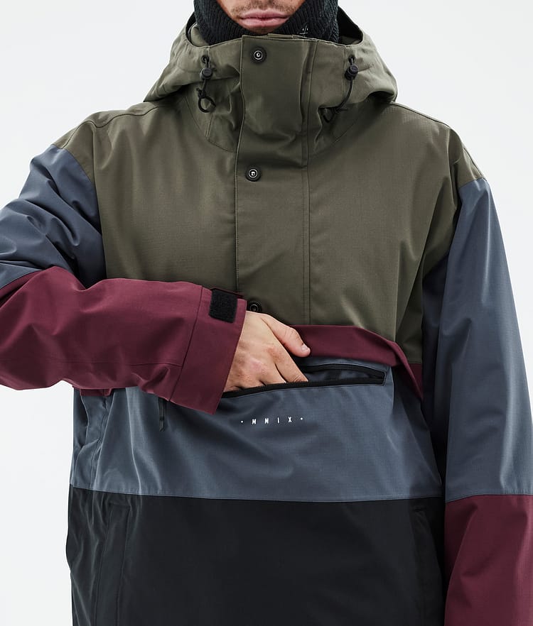 Dope Legacy Track Snowboardjacke Herren Olive Green/Burgundy/Metal Blue/Black